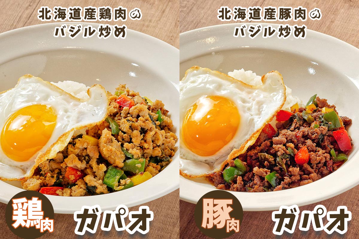 冷凍ガパオの素6個セット（ガパオ鶏90g・ガパオ豚90g／各3個）